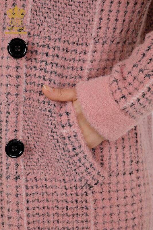 Wholesale Women's Coat Angora Pink - 19055 | KAZEE