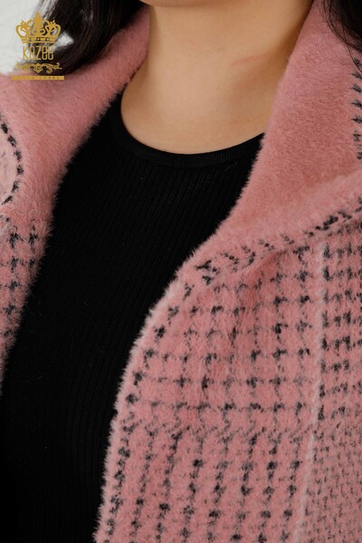Wholesale Women's Coat Angora Pink - 19055 | KAZEE - Thumbnail