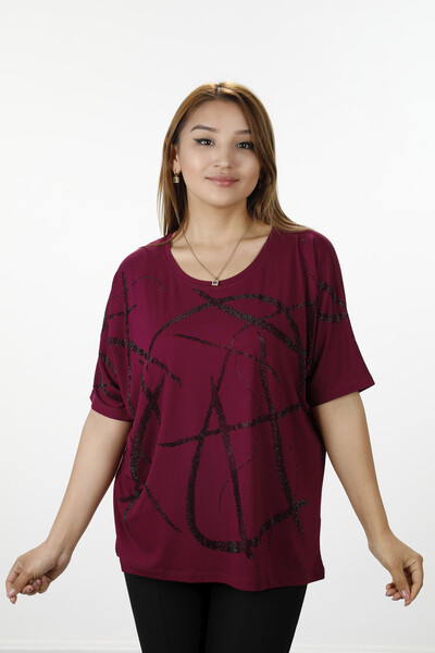 Wholesale Women's Combed Cotton Patterned Stone Embroidered - 78834 | KAZEE - Thumbnail