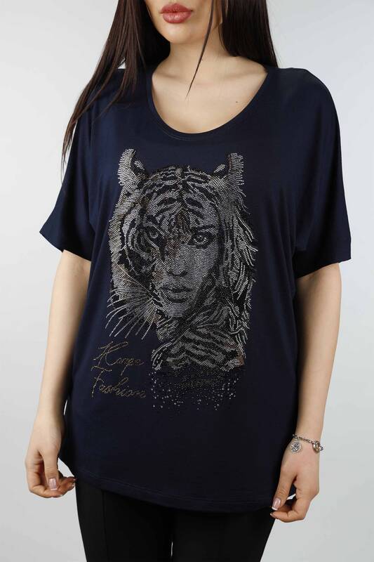Wholesale Ladies Combed Cotton Tiger and Woman Figured - 77580 | KAZEE