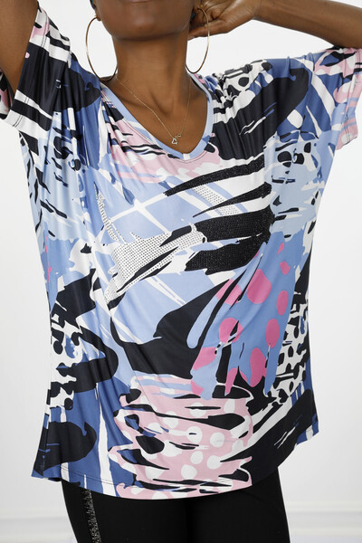 Wholesale Women's Combed Cotton Colored Digital Printed - 12034 | KAZEE - Thumbnail