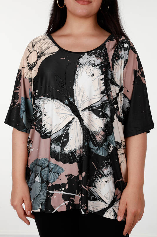 Wholesale Women's Combed Cotton Digital Butterfly Pattern - 12054 | KAZEE