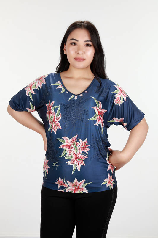 Wholesale Women's Clothing Combed Cotton Digital Floral Pattern - 12064 | KAZEE
