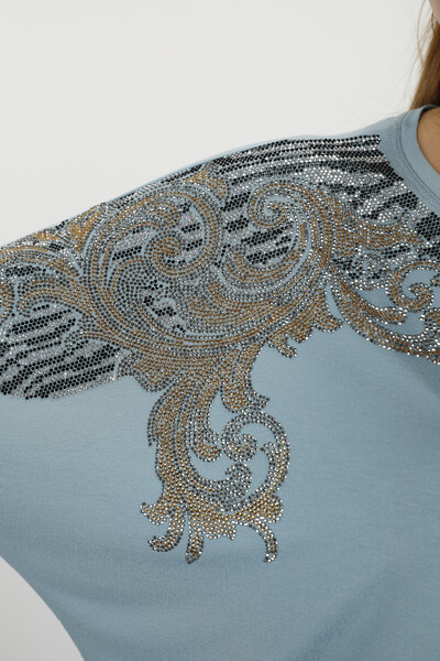 Wholesale Women's Combed Cotton Stone Embroidered - 78847 | KAZEE - Thumbnail