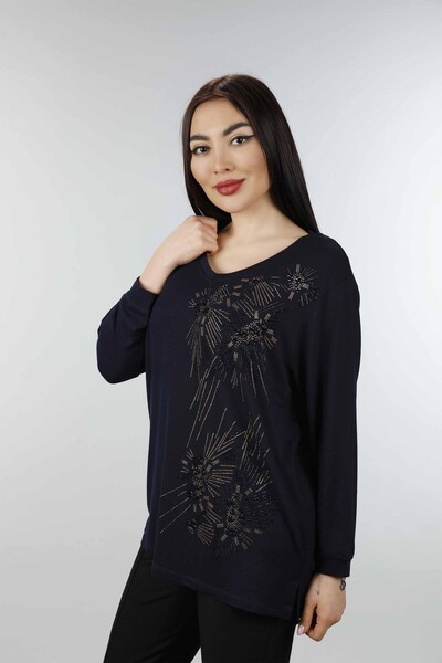 Wholesale Women's Combed Cotton Stone Embroidered Patterned -77845 | KAZEE - Thumbnail
