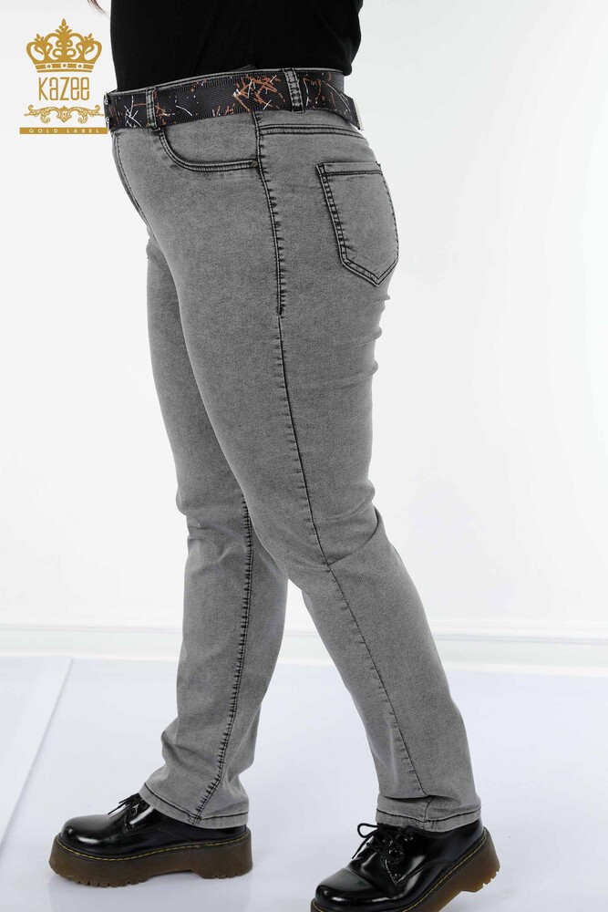 Wholesale Women's Jeans Tiger Pattern Gray - 3465 | KAZEE - 6