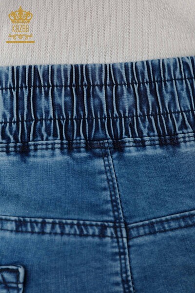 Wholesale Women's Denim Skirt Tie Tied Waist Elastic Stone - 4178 | KAZEE - Thumbnail