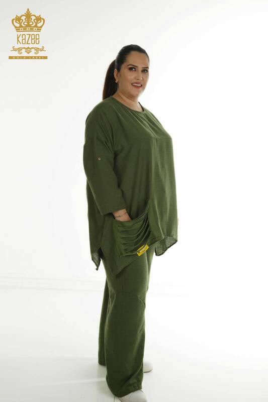 Wholesale Women's Double Suit Pocket Detailed Khaki - 2402-211031 | S&M