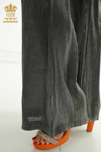 Wholesale Women's Double Suit Polo Neck Anthracite - 2407-4522 | A - Thumbnail