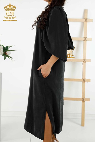 Wholesale Women's Dress - Balloon Sleeve - Black - 20329 | KAZEE - Thumbnail