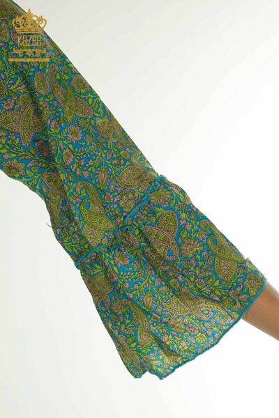 Wholesale Women's Dress Button Detailed Green - 2404-Style-32 | D - Thumbnail