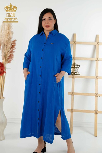Kazee - Wholesale Women's Dress - Button Detailed - Saks - 20405 | KAZEE