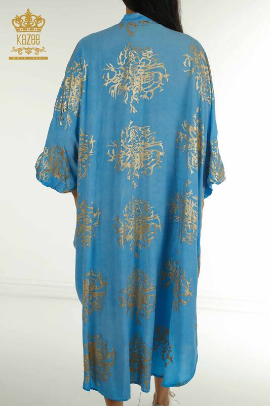 Wholesale Women's Dress Buttoned Blue - 2402-236010 | S&M