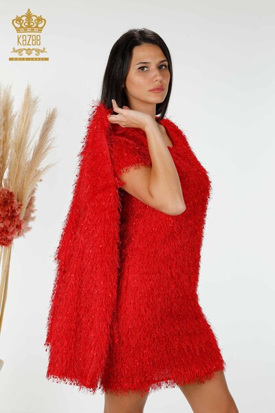 Wholesale Women's Dress Cardigan Red - 16649 | KAZEE - Thumbnail