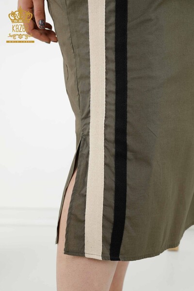 Wholesale Women's Dress - Color Striped - Khaki - 20380 | KAZEE - Thumbnail