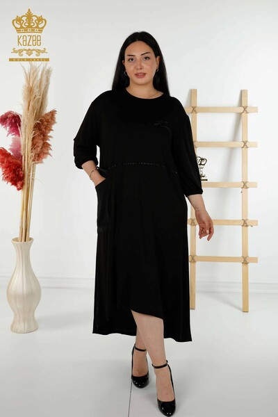 Kazee - Wholesale Women's Dress - Crystal Stone Embroidered - Black - 20410 | KAZEE
