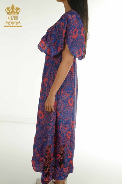 Wholesale Women's Dress Floral Blue - 2404-Style-2 | D - Thumbnail