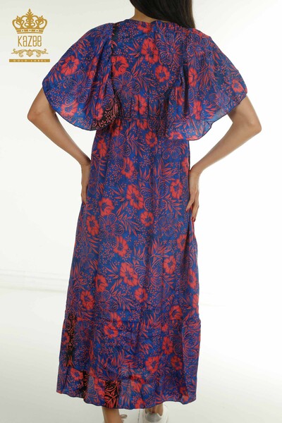 Wholesale Women's Dress Floral Blue - 2404-Style-2 | D - Thumbnail