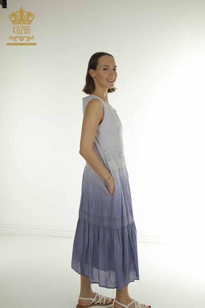 Kazee - Wholesale Women's Dress - Lace Detailed - Indigo - 20305 | KAZEE (1)