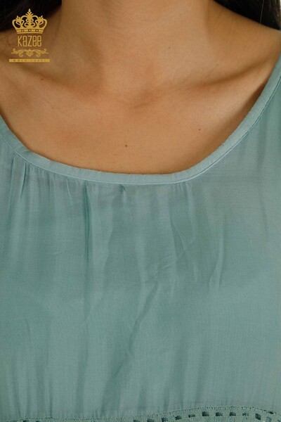 Wholesale Women's Dress - Lace Detailed - Mint - 2404-9796 | D - Thumbnail