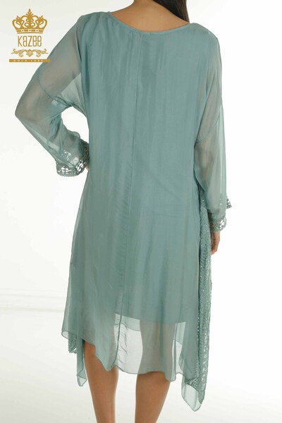 Wholesale Women's Dress - Lace Detailed - Mint - 2404-9796 | D - Thumbnail
