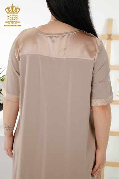 Wholesale Women's Dress Leather Detailed Pockets - Beige - 20366 | KAZEE - 9