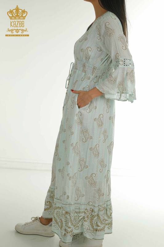 Wholesale Women's Dress Mixed Pattern Blue - 2404-1113 | D