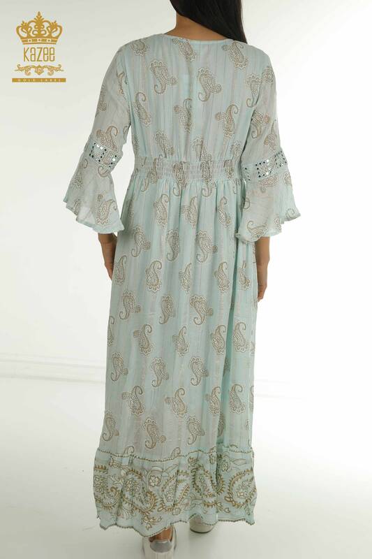 Wholesale Women's Dress Mixed Pattern Blue - 2404-1113 | D