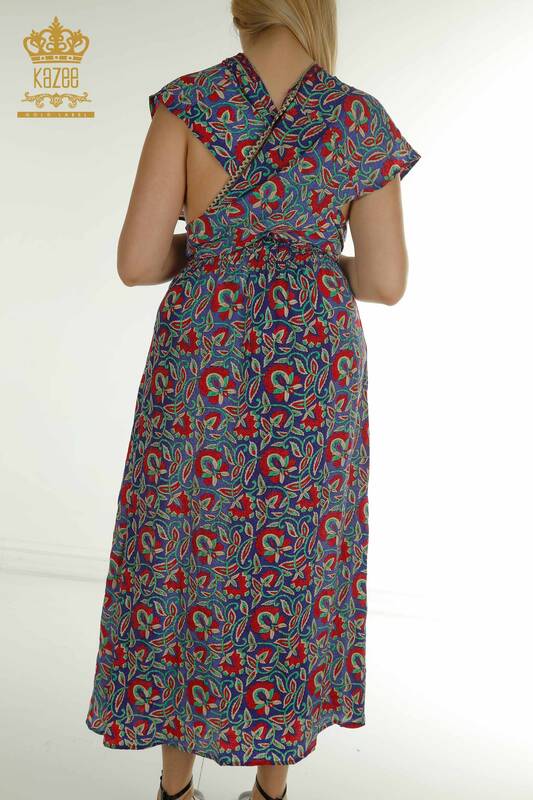 Wholesale Women's Dress Mixed Pattern Blue - 2404-Style-16 | D