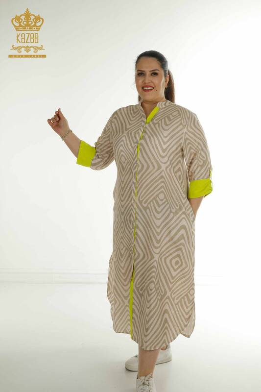 Wholesale Women's Dress Pocket Detailed Beige - 2402-211647 | S&M