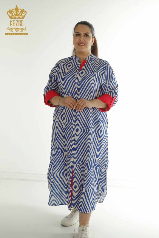 Wholesale Women's Dress Pocket Detailed Saks - 2402-211647 | S&M