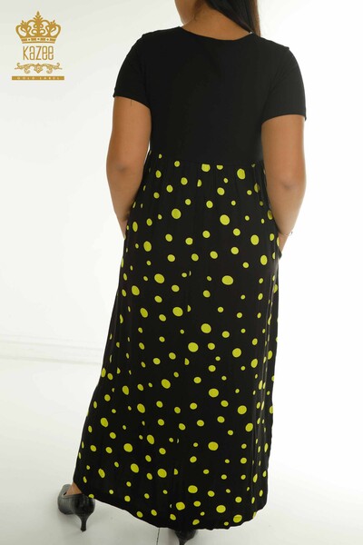 Wholesale Women's Dress - Polka Dot - Black Yellow - 2405-10144 | T - Thumbnail