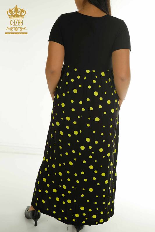 Wholesale Women's Dress - Polka Dot - Black Yellow - 2405-10144 | T