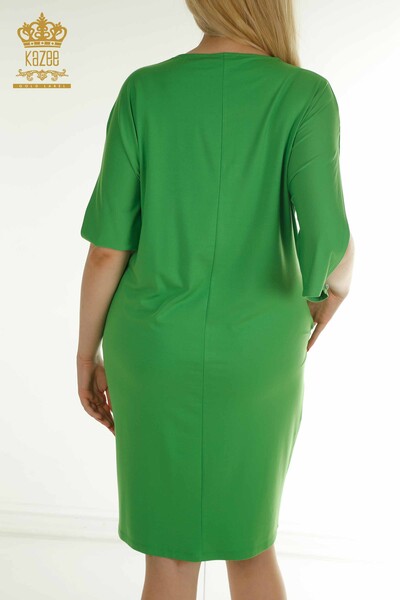 Wholesale Women's Dress with Sleeve Detail Green - 2403-5045 | M&T - Thumbnail