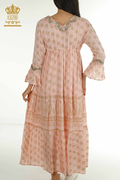 Wholesale Women's Dress Stone Embroidered Powder - 2404-1111 | D - Thumbnail