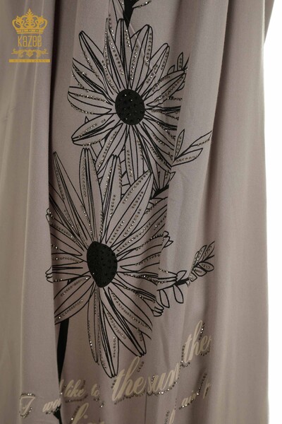 Wholesale Women's Dress Set - Stone Embroidered - Mink - 2405-10136 | T - Thumbnail