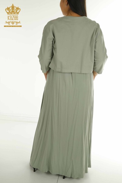 Wholesale Women's Dress Suit Stone Embroidered Mint - 2405-10136 | T - Thumbnail
