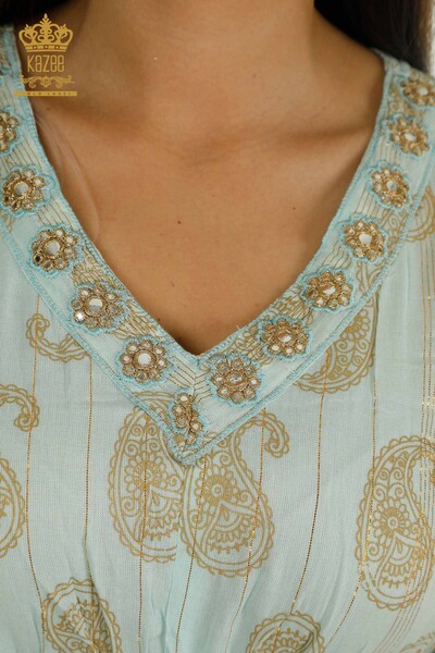 Wholesale Women's Dress Tassel Detailed Blue - 2402-1112 | S&M - Thumbnail