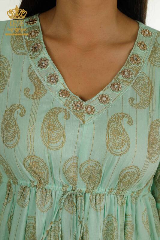 Wholesale Women's Dress Tassel Detailed Mint - 2402-1112 | S&M