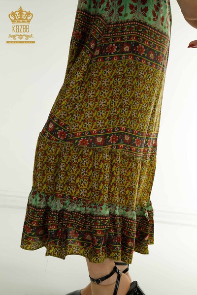 Wholesale Women's Dress Tie-Up Green - 2404-Style-8 | D - Thumbnail