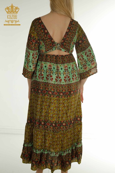 Wholesale Women's Dress Tie-Up Green - 2404-Style-8 | D - Thumbnail