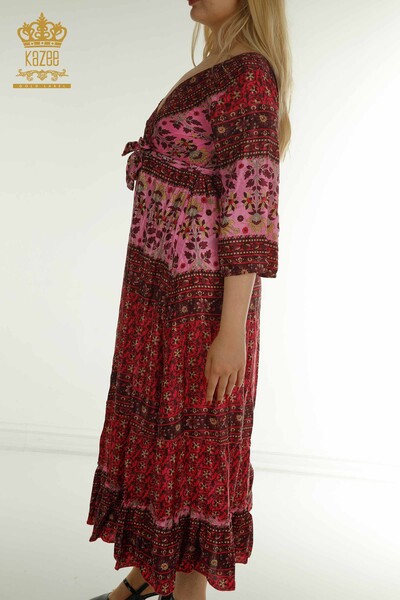 Wholesale Women's Dress Tie-Up Pink - 2404-Style-8 | D - Thumbnail