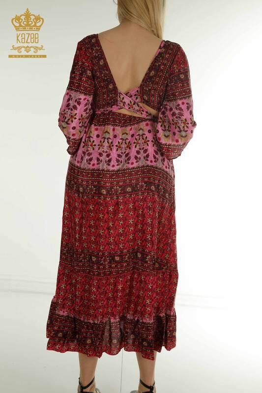 Wholesale Women's Dress Tie-Up Pink - 2404-Style-8 | D