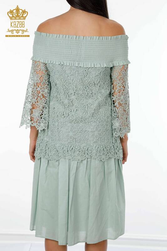 Wholesale Women's Dress Tulle Detailed Mint - 17175 | KAZEE