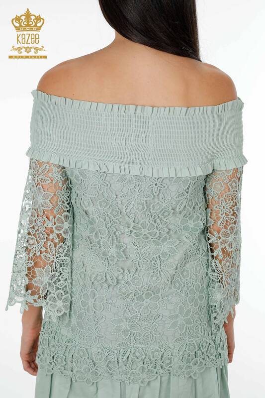 Wholesale Women's Dress Tulle Detailed Mint - 17175 | KAZEE