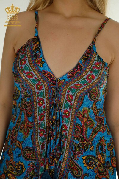 Wholesale Women's Dress Strappy Blue - 2404-Style-3 | D - Thumbnail