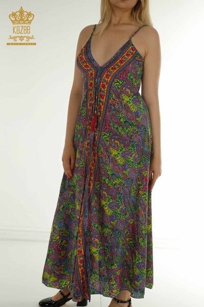 Wholesale Women's Dress Strap Patterned - 2404-Style-3 | D - Thumbnail
