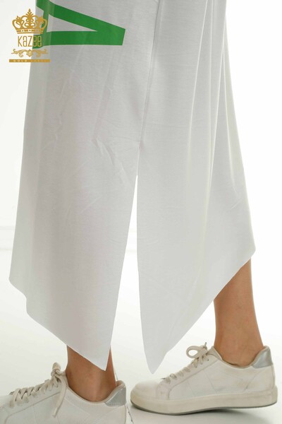 Wholesale Women's Dress Ecru with Text Detail - 2402-231046 | S&M - Thumbnail