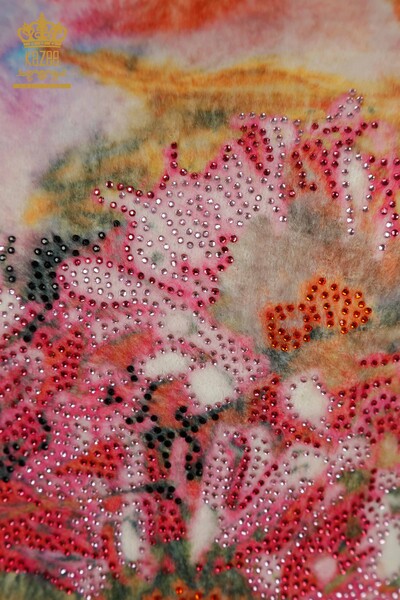 Wholesale Women's Knitwear Angora Butterfly Printed Digital - 40010 | KAZEE - Thumbnail