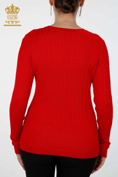Wholesale Women's Knitwear Basic Viscose Crew Neck Long Sleeve - 15221 | KAZEE - Thumbnail